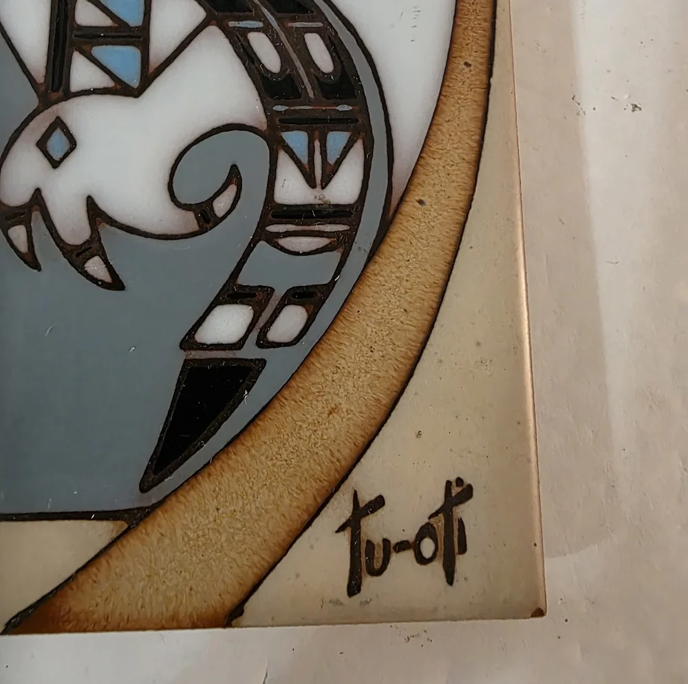 Vintage 1990 Southwestern Themed Trivet Tile